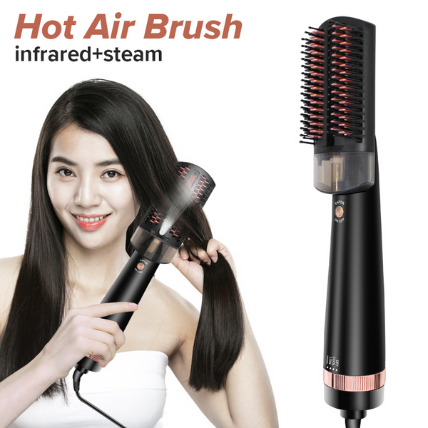 Newest steam Hot air Brush Cool air Comb Hair Dryer Blow Hair Curling Iron Rotating straightener Pro 2 In 1 UBEATOR