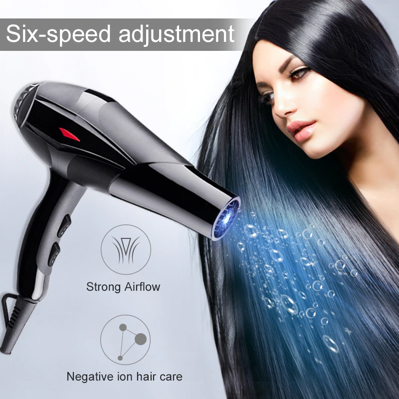 Strong Power Hair Dryer for Hairdressing Barber Salon Tools Blow Dryer Low Hairdryer Hair Dryer Fan 220-240V