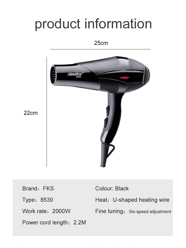 Strong Power Hair Dryer for Hairdressing Barber Salon Tools Blow Dryer Low Hairdryer Hair Dryer Fan 220-240V