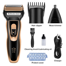 Carica l&#39;immagine nel visualizzatore di Gallery, Electric Shaver Razor Cordless Beard Trimmer 