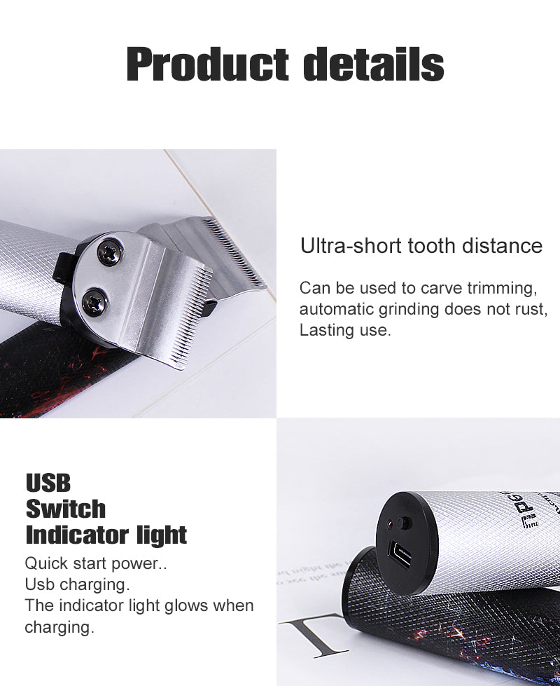 Hair Clippers Cordless Rechargeable Grooming Kits T-Blade Close Cutting Trimmer