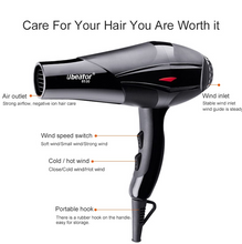 Laden Sie das Bild in den Galerie-Viewer, Strong Power Hair Dryer for Hairdressing Barber Salon Tools Blow Dryer Low Hairdryer Hair Dryer Fan 220-240V