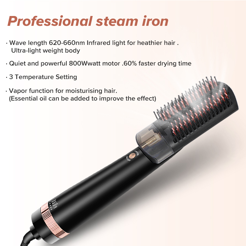Newest steam Hot air Brush Cool air Comb Hair Dryer Blow Hair
