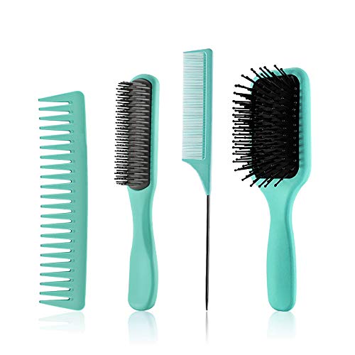 5-teiliges Paddle-Haarbürsten-, Entwirrungsbürsten- und Haarkamm-Set