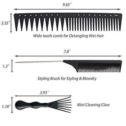 5-teiliges Paddle-Haarbürsten-, Entwirrungsbürsten- und Haarkamm-Set