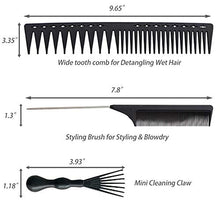 Laden Sie das Bild in den Galerie-Viewer, 5-teiliges Paddle-Haarbürsten-, Entwirrungsbürsten- und Haarkamm-Set