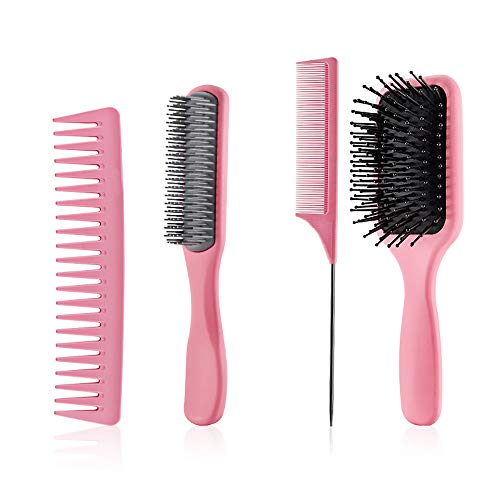 5-teiliges Paddle-Haarbürsten-, Entwirrungsbürsten- und Haarkamm-Set