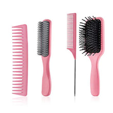 Laden Sie das Bild in den Galerie-Viewer, 5-teiliges Paddle-Haarbürsten-, Entwirrungsbürsten- und Haarkamm-Set