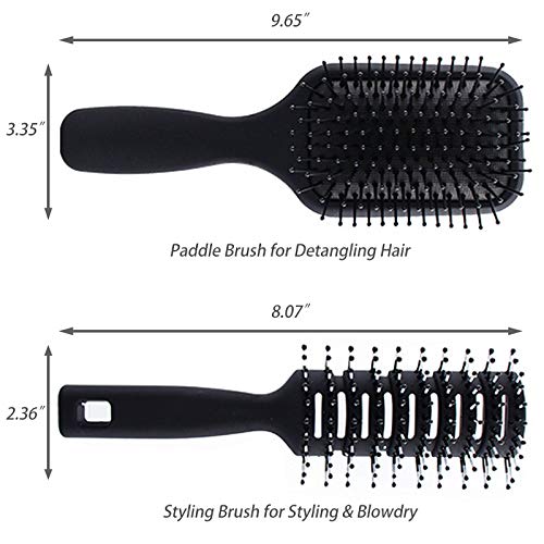 5-teiliges Paddle-Haarbürsten-, Entwirrungsbürsten- und Haarkamm-Set