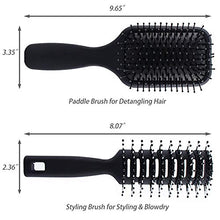 Laden Sie das Bild in den Galerie-Viewer, 5-teiliges Paddle-Haarbürsten-, Entwirrungsbürsten- und Haarkamm-Set