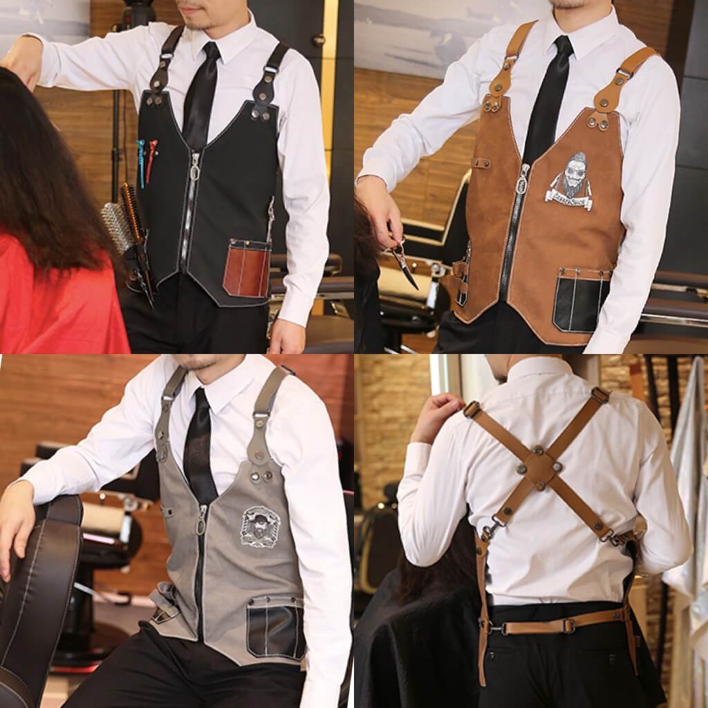 New Leather Barber Leather Vest
