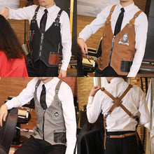 Carica l&#39;immagine nel visualizzatore di Gallery, New Leather Barber Leather Vest