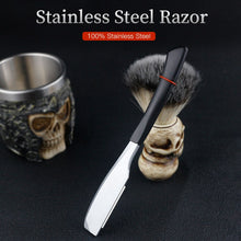 Indlæs billede til gallerivisning Straight edge manual barber razor beard face hair remover knife shaving stainless steel razor hairdressing tools hair cutting | UBEATOR