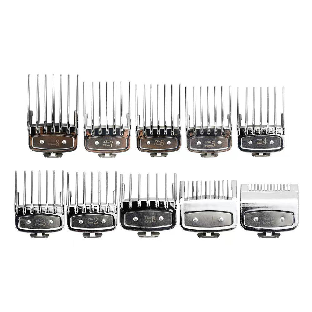 10Pcs Pro Universal Hair Clipper Guards Kit Sliver Guide Salon Tools Trimmer Accessories Barber | UBEATOR