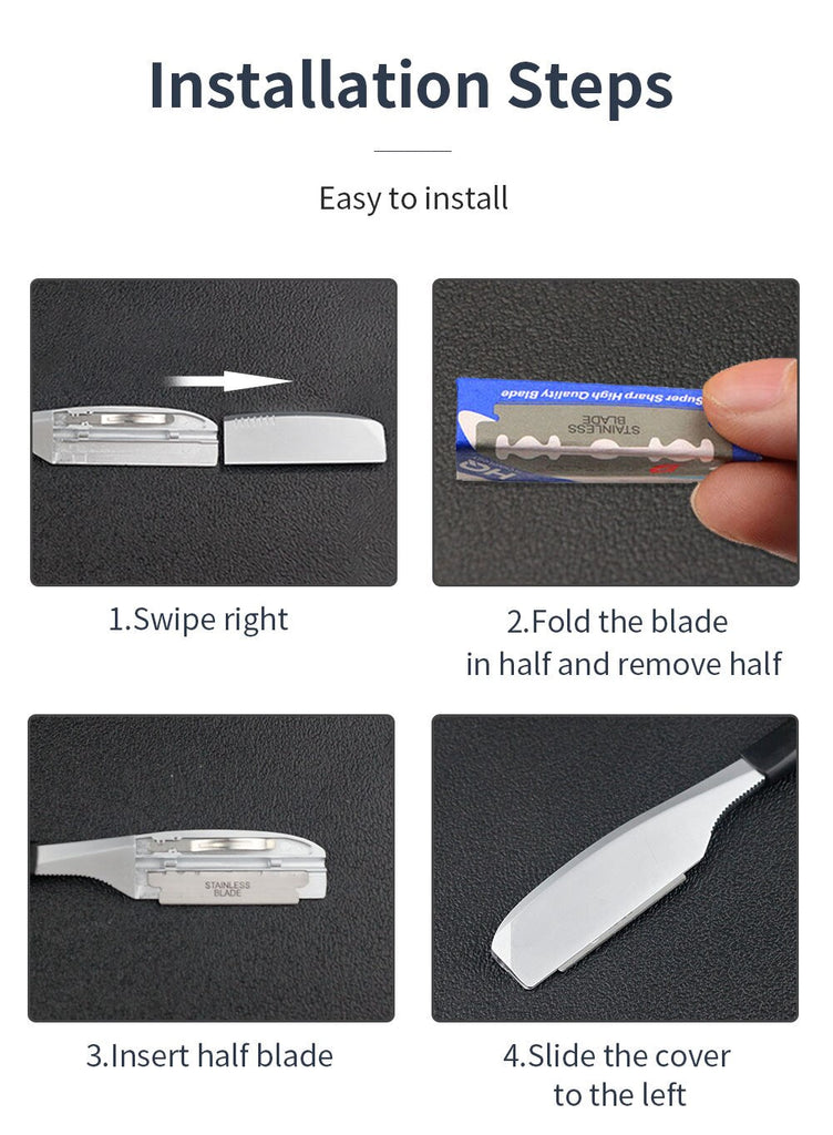 Straight edge manual barber razor beard face hair remover knife shaving stainless steel razor hairdressing tools hair cutting | UBEATOR
