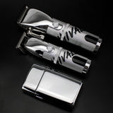 BR BARBERS Professional Hair Clipper Silver Barber Set